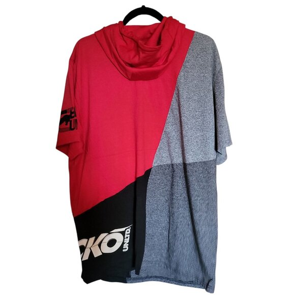 Ecko Hoodie Mens XLarge Rhino Logo Black Red Grey Colorblock NWT - Picture 4 of 8